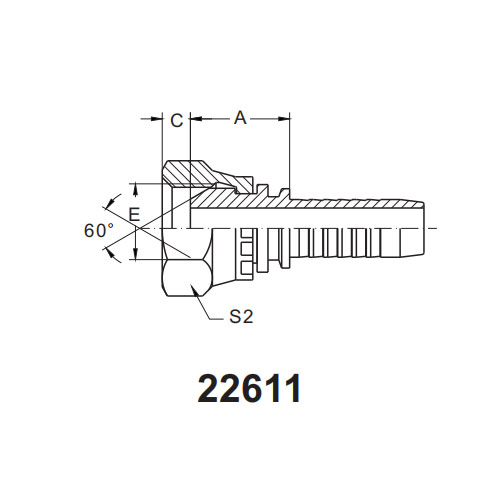 22611 Sello cónico hembra de 60° BSP